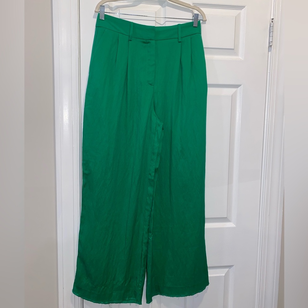 Zara Green Wide Leg Formal Pants